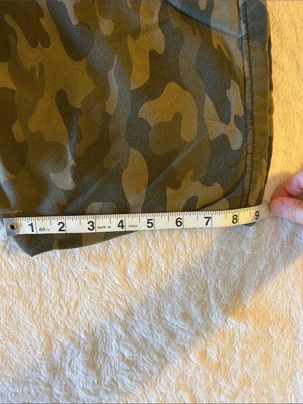 Old Navy Green Camo Pull-On Shorts with White Drawstring